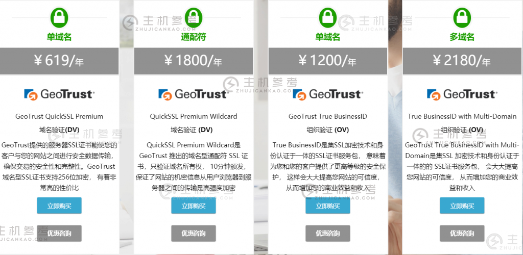 GeoTrust SSL证书价格