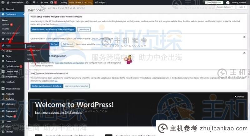 登录WordPress仪表板