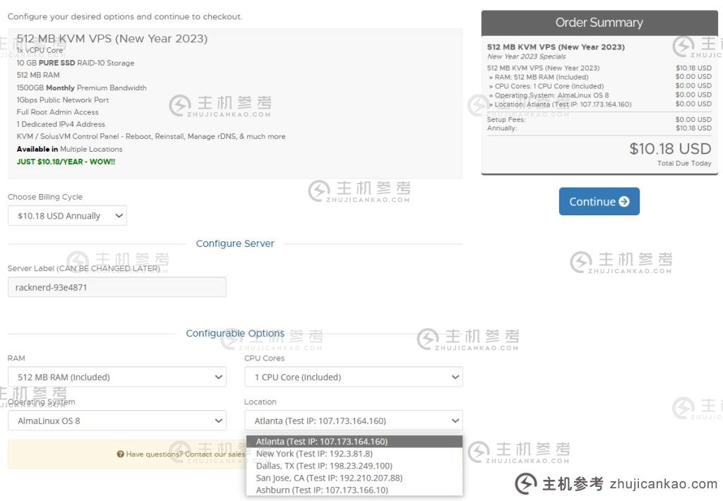 考古啦!RackNerd两款年付10.18美元的美国便宜VPS,续费同价,支持自助换IP