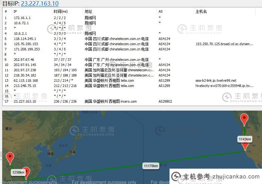 vpsdime 西雅图节点路由测试