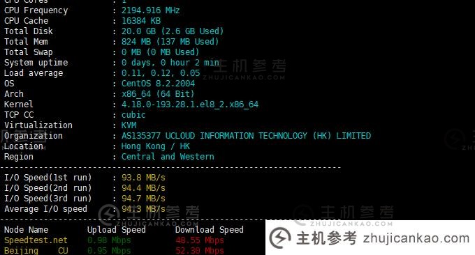 Ucloud香港VPS主机性能