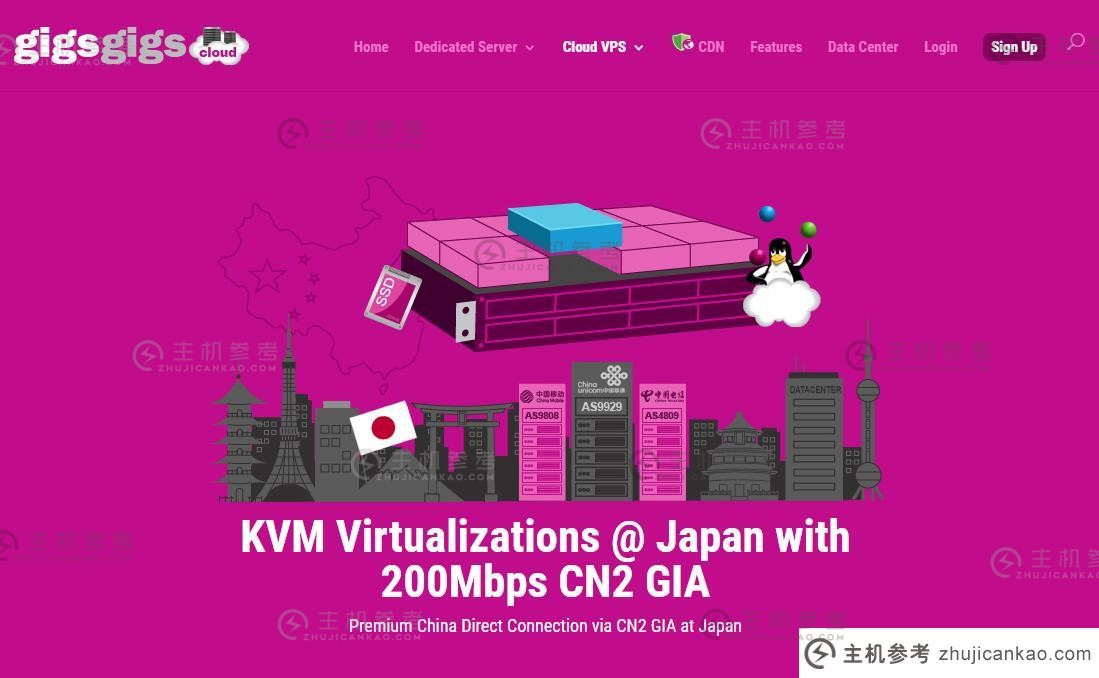 GigsGigs日本VPS推荐- CN2 GIA和日本SoftBank线路支持