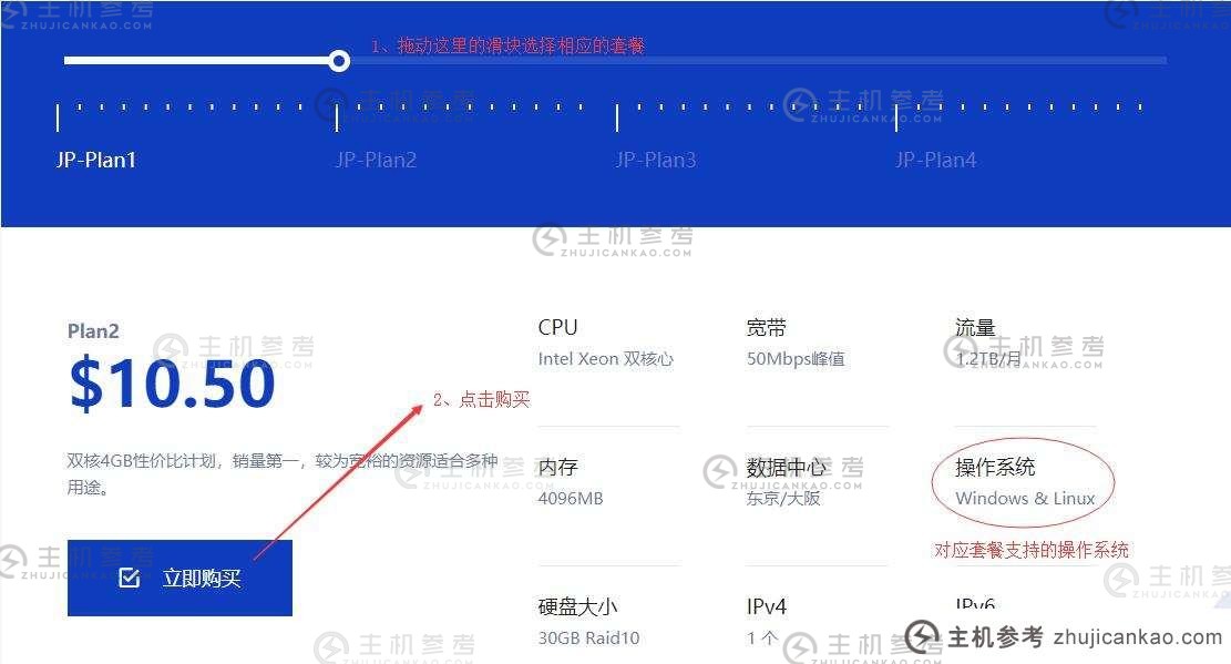 选择购买的Windows VPS套餐