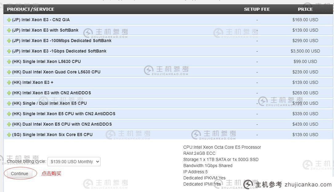 GigsGigs 新加坡独立服务器选择