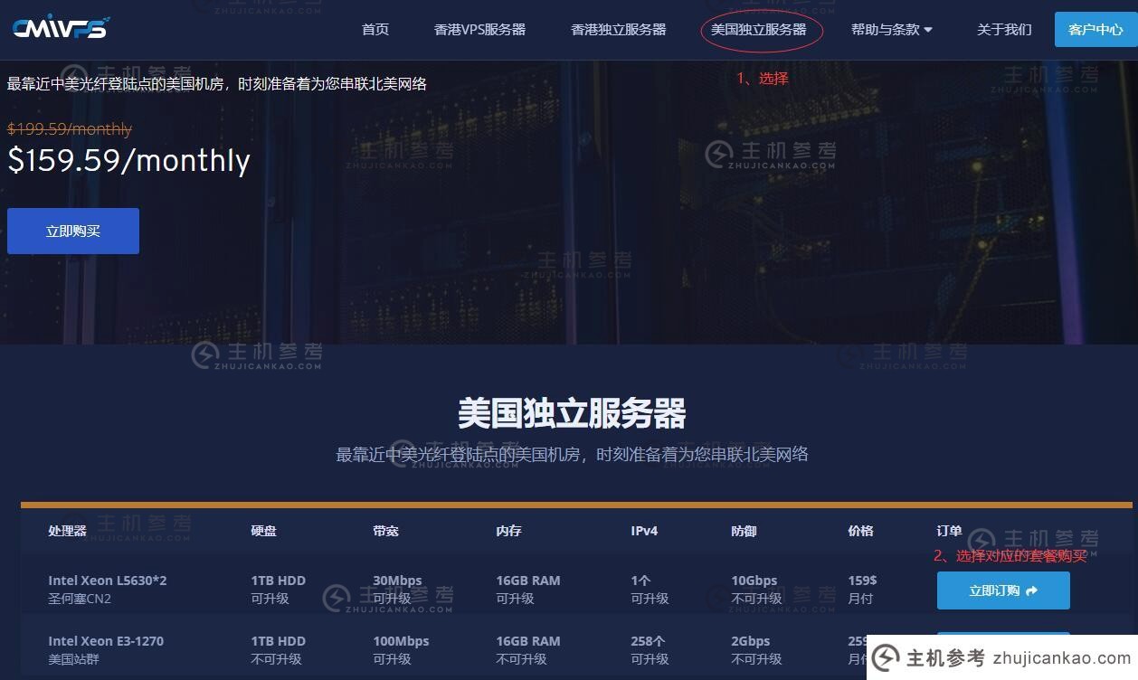 CMIVPS 美国独立服务器购买