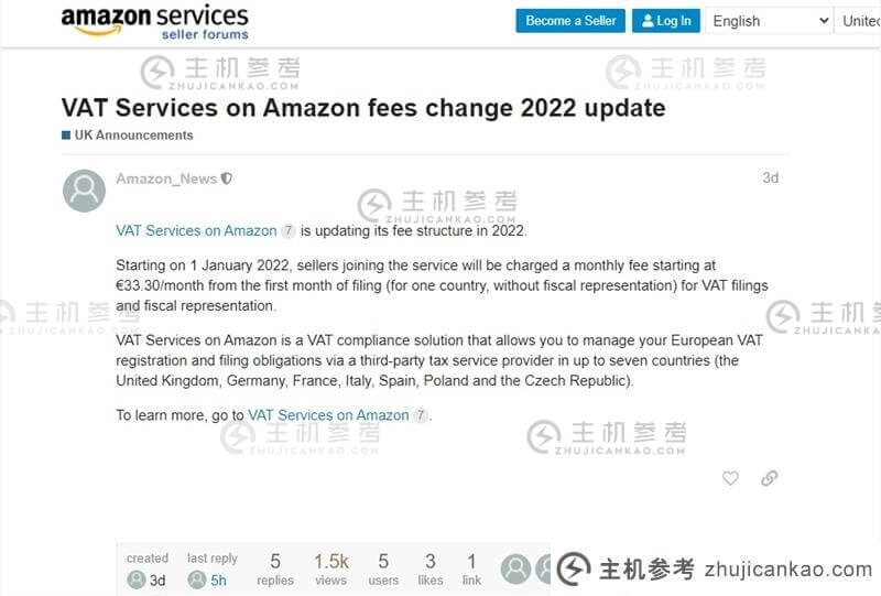 亚马逊卖家明年起需支付增值税服务费