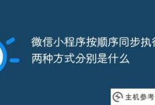 微信小程序按顺序(有序小程序)同步执行的两种方式是什么?_主机参考