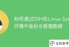 如何通过SSH在Linux SysOps环境下备份和恢复数据_主机参考