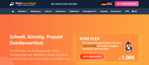 DeinServerHost，德国高防御VPS特价优惠，德国法兰克福机房，KVM虚拟，1核4G内存1Gbps带宽不限流量，1.95欧元/月，免费赠送备份